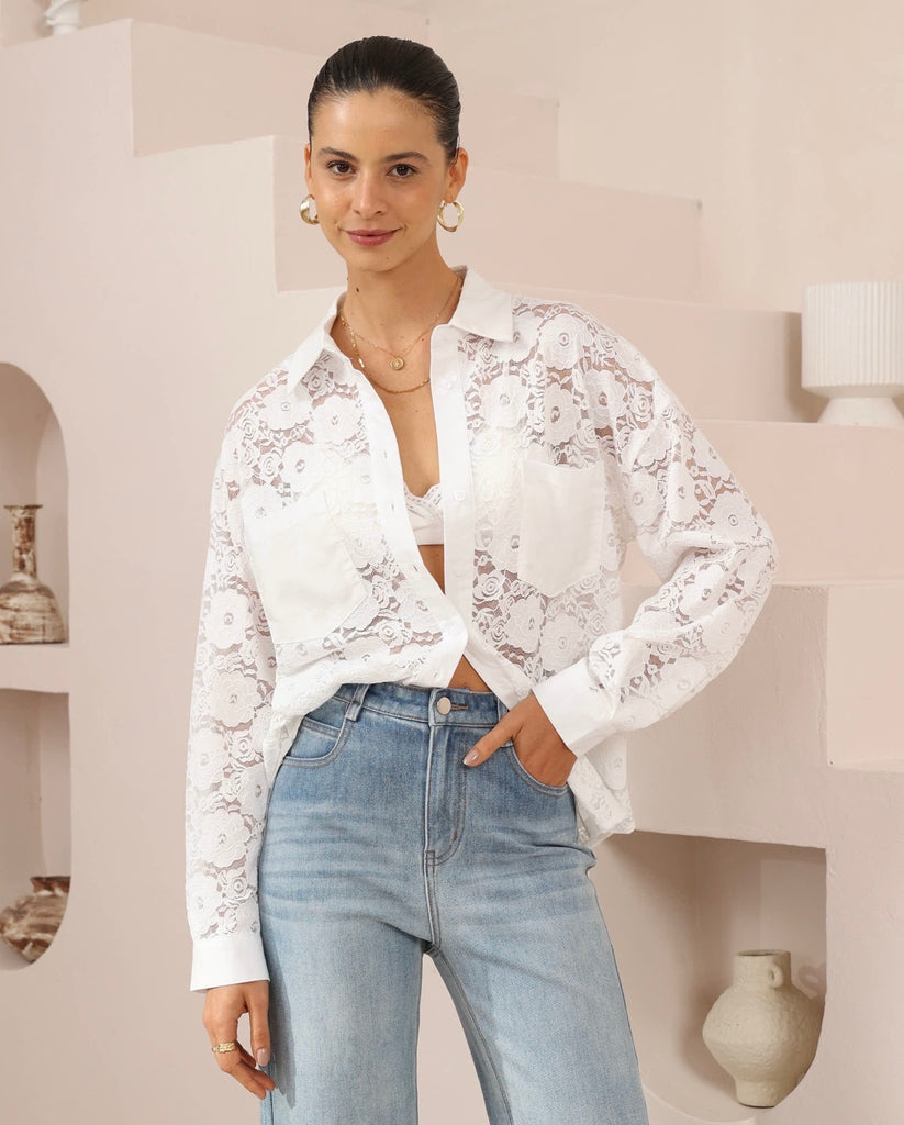 Nix Lace Shirt - White