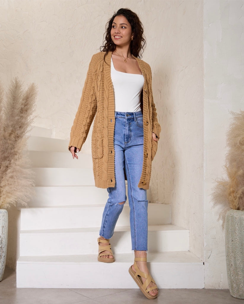 Harris Cardigan - Tan