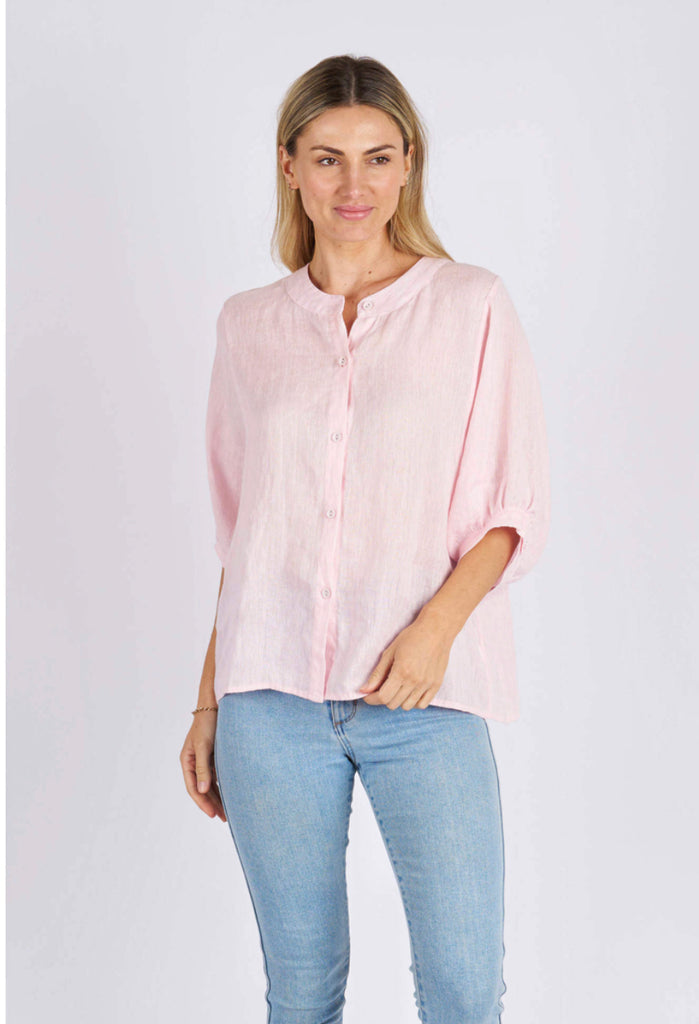 Jane Linen Shirt - Pink