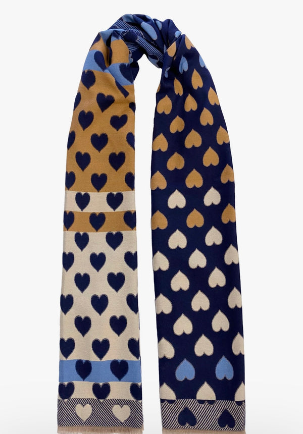 Savoie Heart Scarf - Denim