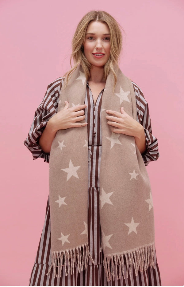 Boston Star Scarf - Latte