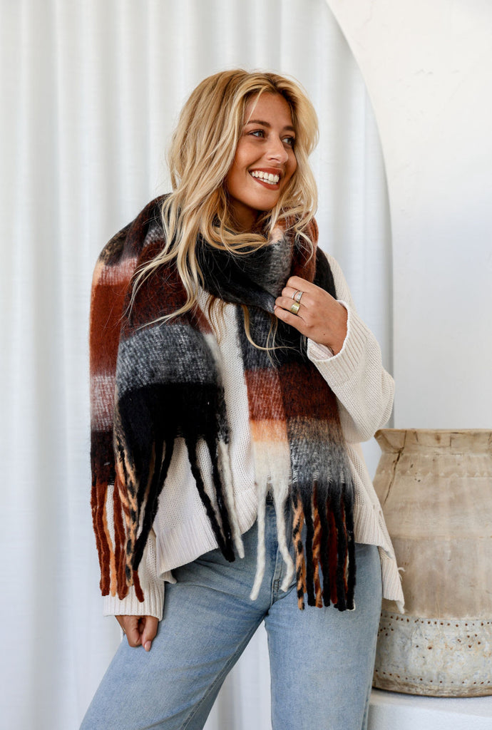 Winter Scarf - Caramel Choc