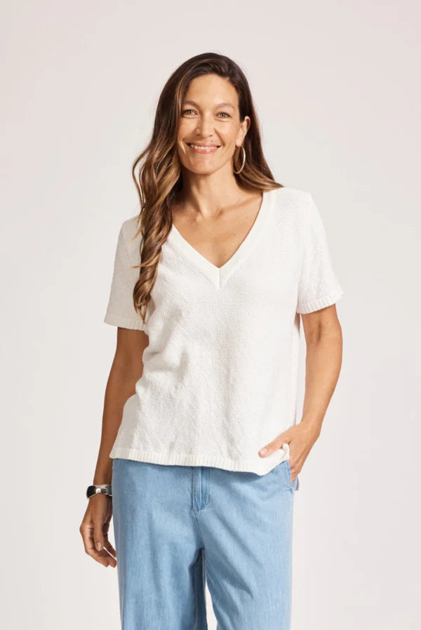 Artemis V Neck Top - White