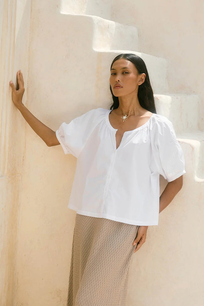 Nilsa Button Top