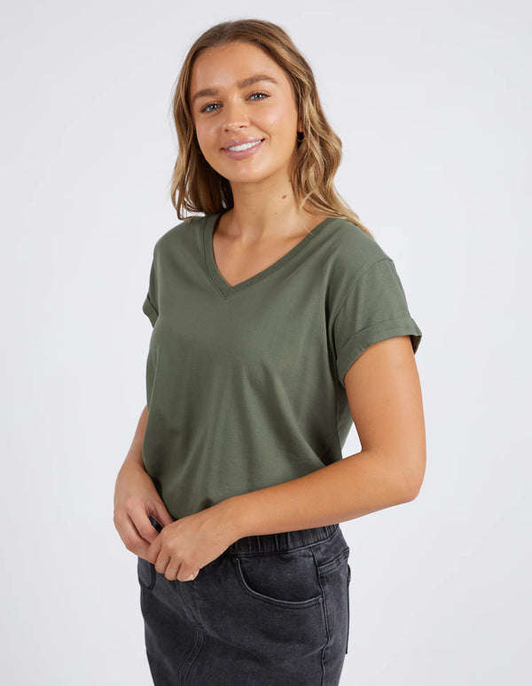 Manly V Neck Tee -  Khaki
