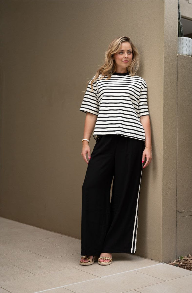 Split Pant - White Stripe