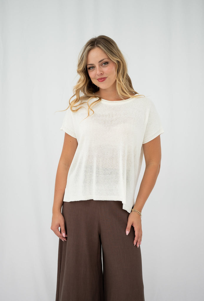 Jane Knit Top - White