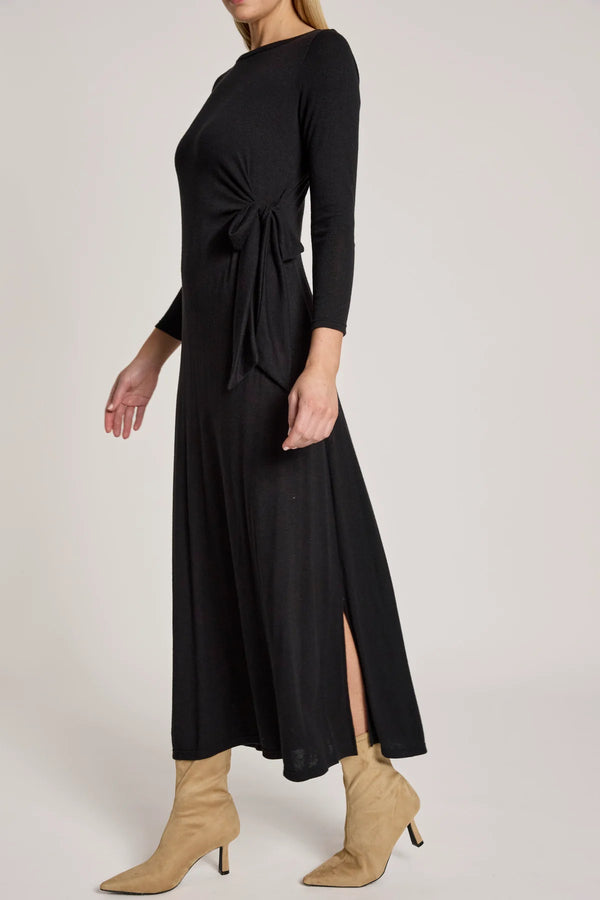 Aria Tie Maxi Dress - Black