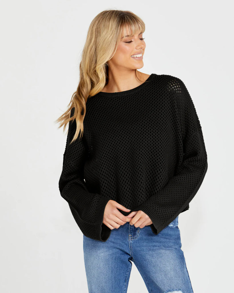 Lily Bell Sleeve Top - Black