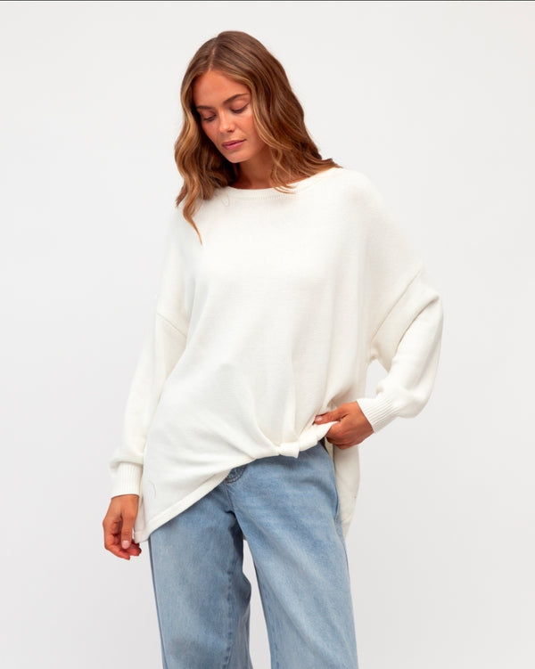 Oversized Tuck Front Knit ( Off White )