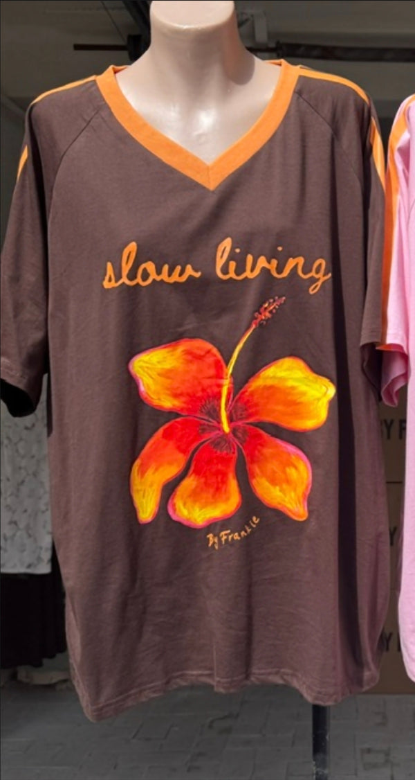 Slow Living T-Shirt - Brown