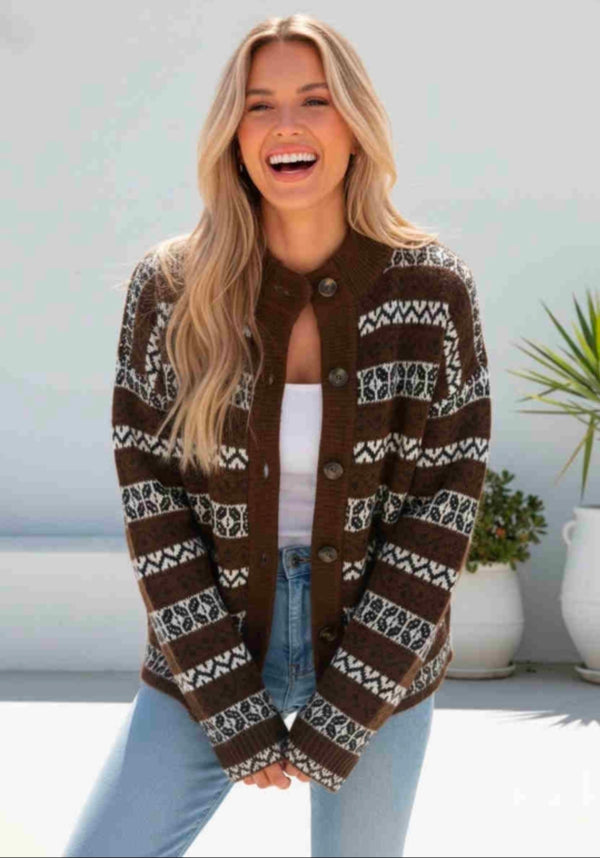 Canada Knit Cardi (Chocolate)