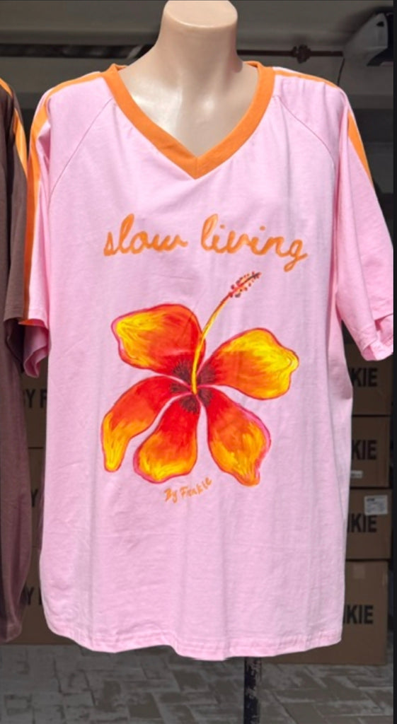 Slow Living T-Shirt - Pink