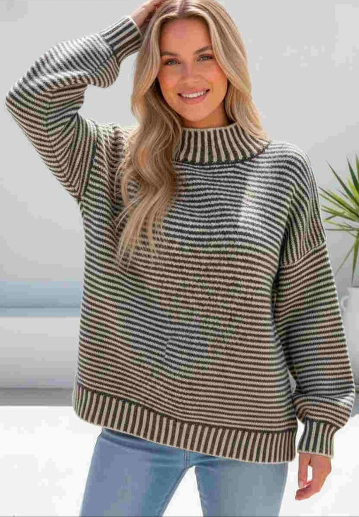 Mercy Knit Jumper (Chocolate/Beige)