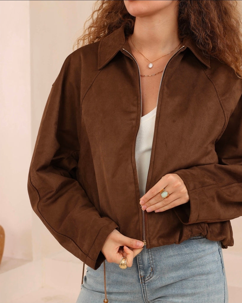 Suede Feel Jacket (Chocolate)