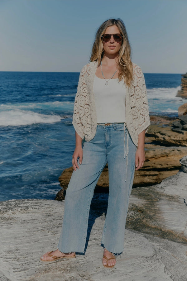 Maggie Crochet Cape - Canvas