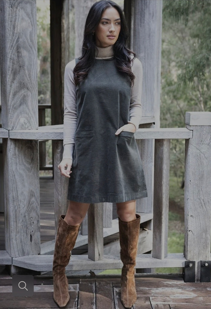 Nova Cord Dress (Khaki)