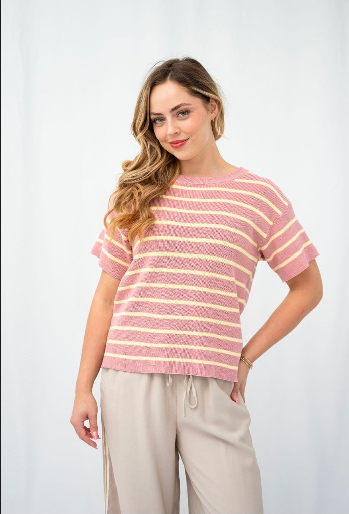 Ella Knit Top - Salmon Pink