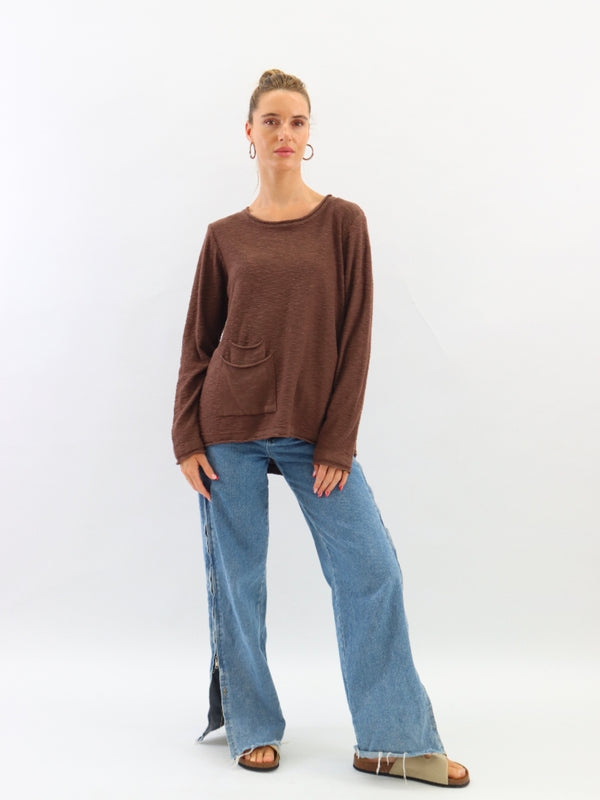 Paloma Knit Top (Chocolate)