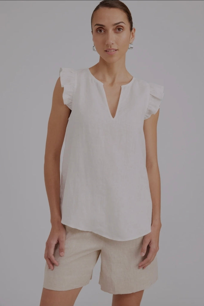 Studio Frill Tank - White