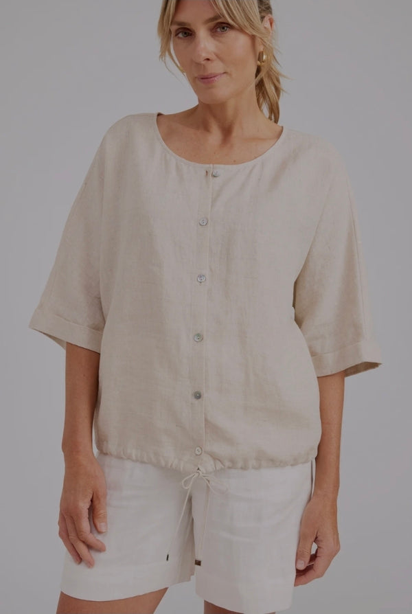 Studio Button Top/Jacket - Tusk