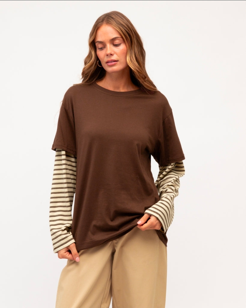 Sam Long Sleeve Tee (Brown)