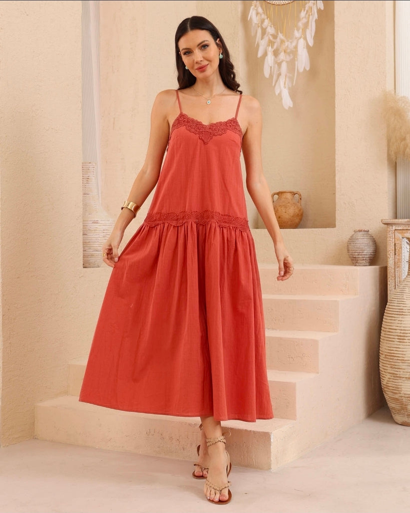 Kourtney Midi Dress - Brick