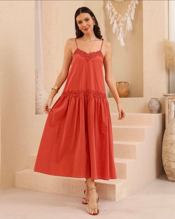 Kourtney Midi Dress - Brick