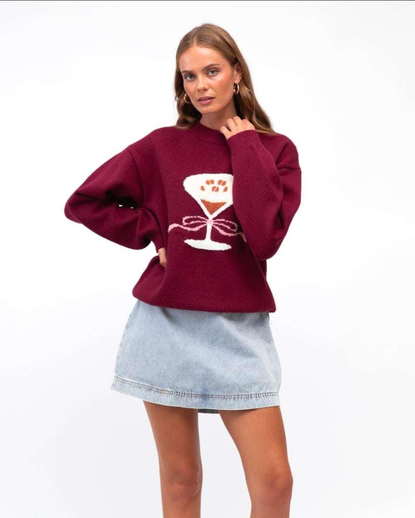 Martini Knit Jumper (Wine)