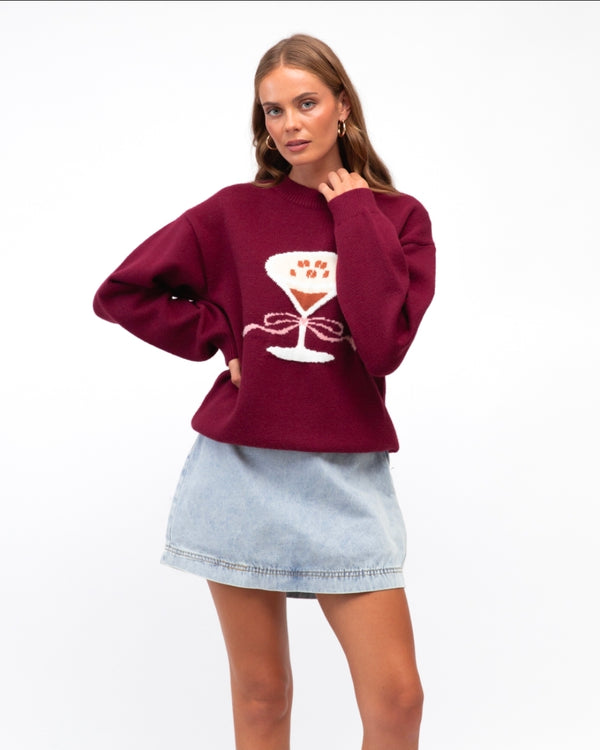 Martini Knit Jumper (Wine)