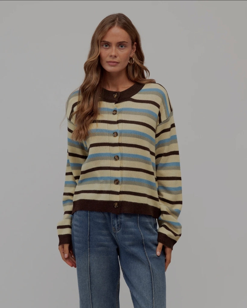 Cali Cardigan (Soft Yellow/Blue)