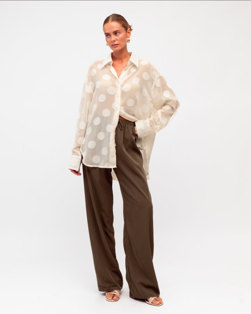 Ivory Oversized Circle Shirt