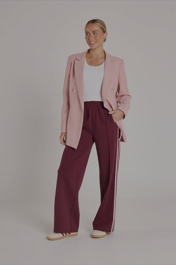 Noah Wide Pant (Plum/ Pink Stripe)