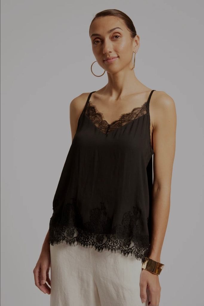 Drift Lace Tank - Black