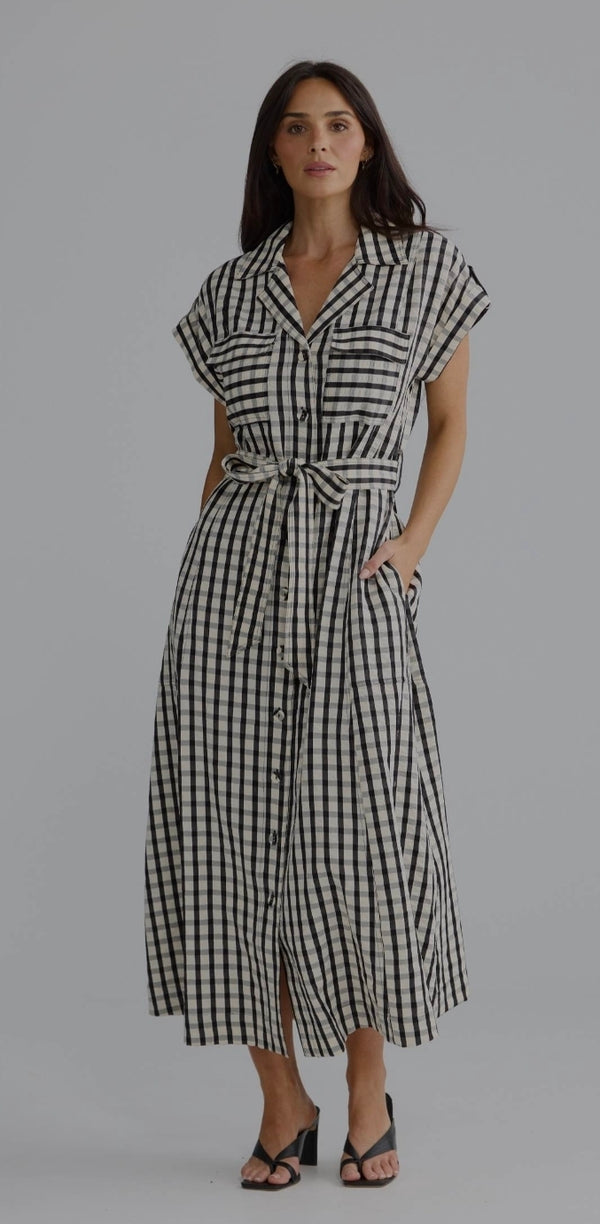 Portia Dress (Black Gingham)