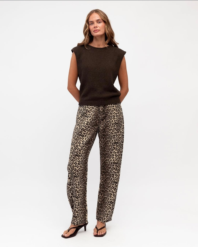 Animal Print Denim Pants