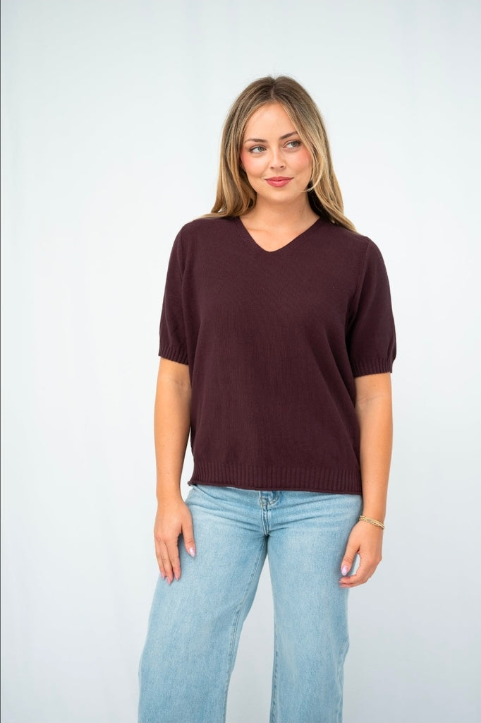 Maddi Knit Top - Chocolate