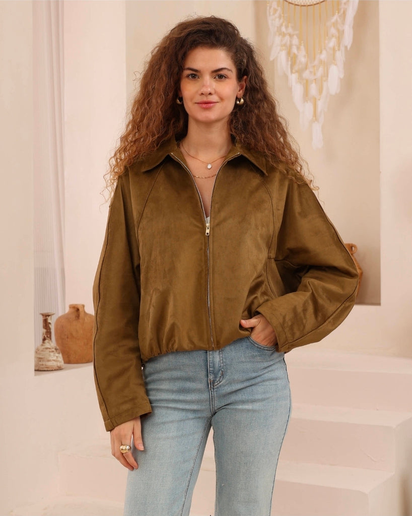 Suede Feel Jacket (Tan)