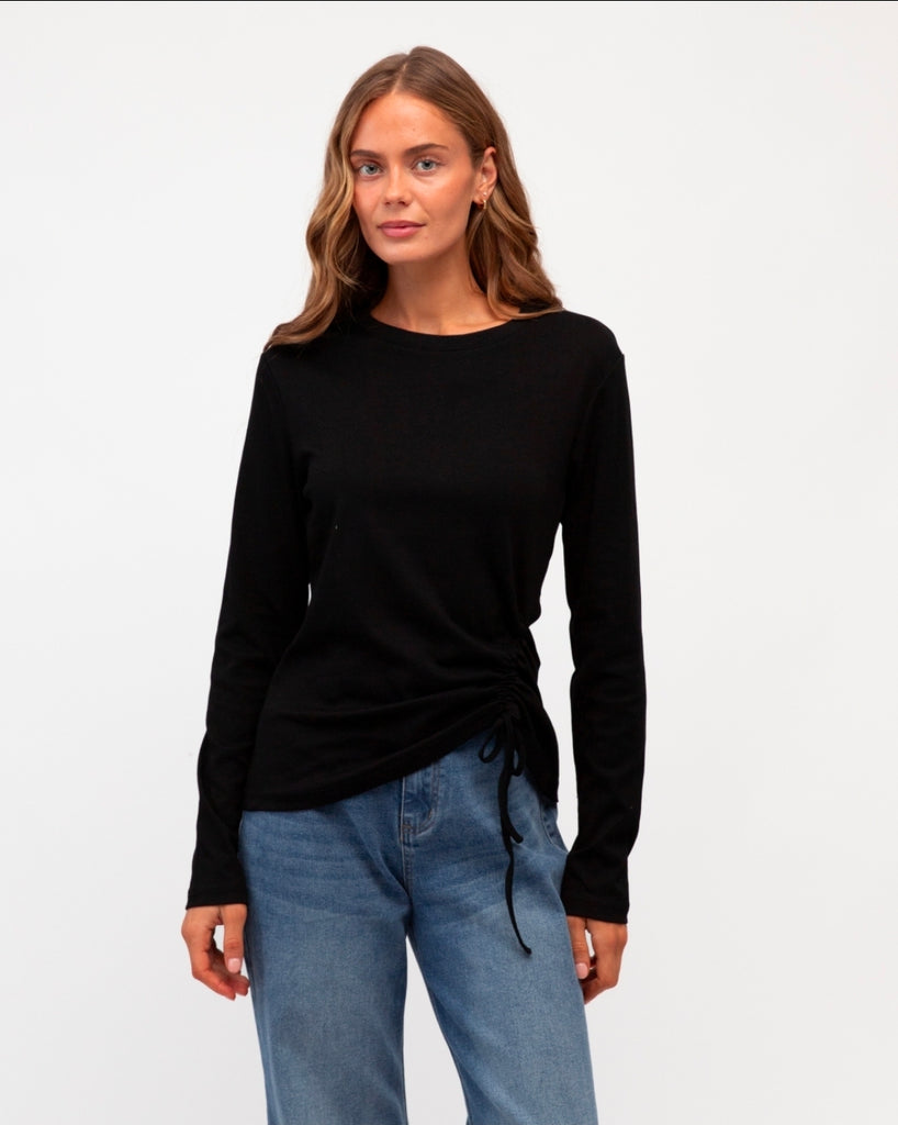 Lara Long Sleeve Top (Black)
