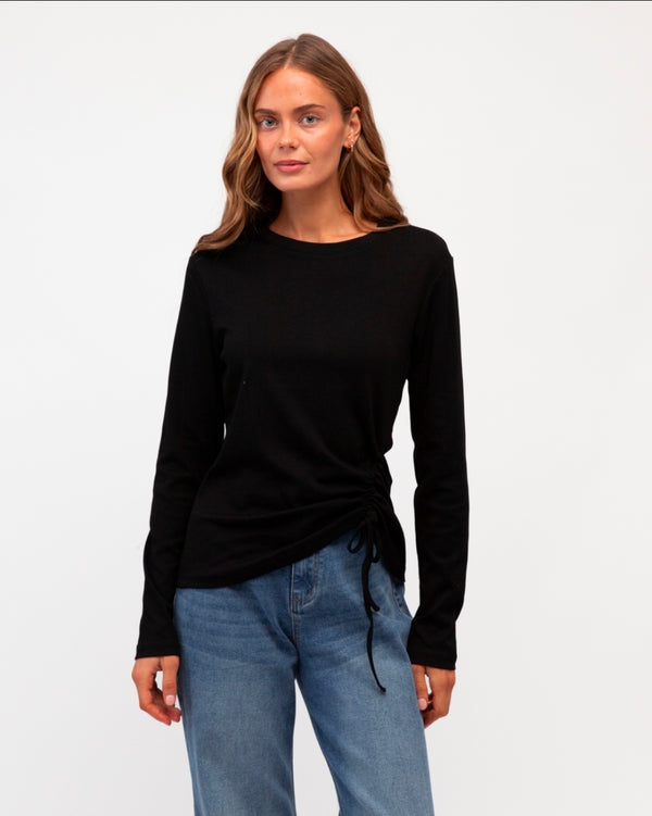 Lara Long Sleeve Top (Black)