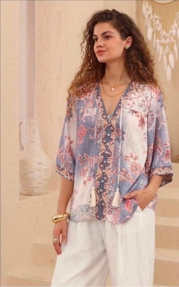 Iris Top - Lilac Print