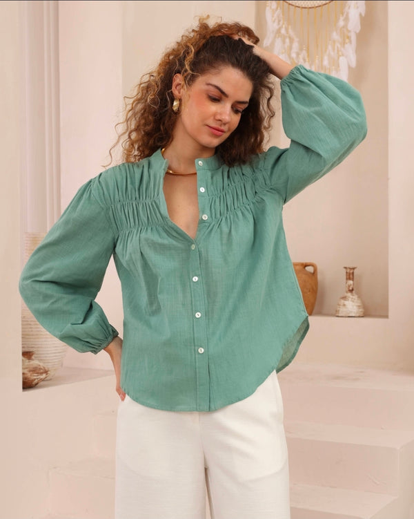 Iris Long Sleeve Top (Green)