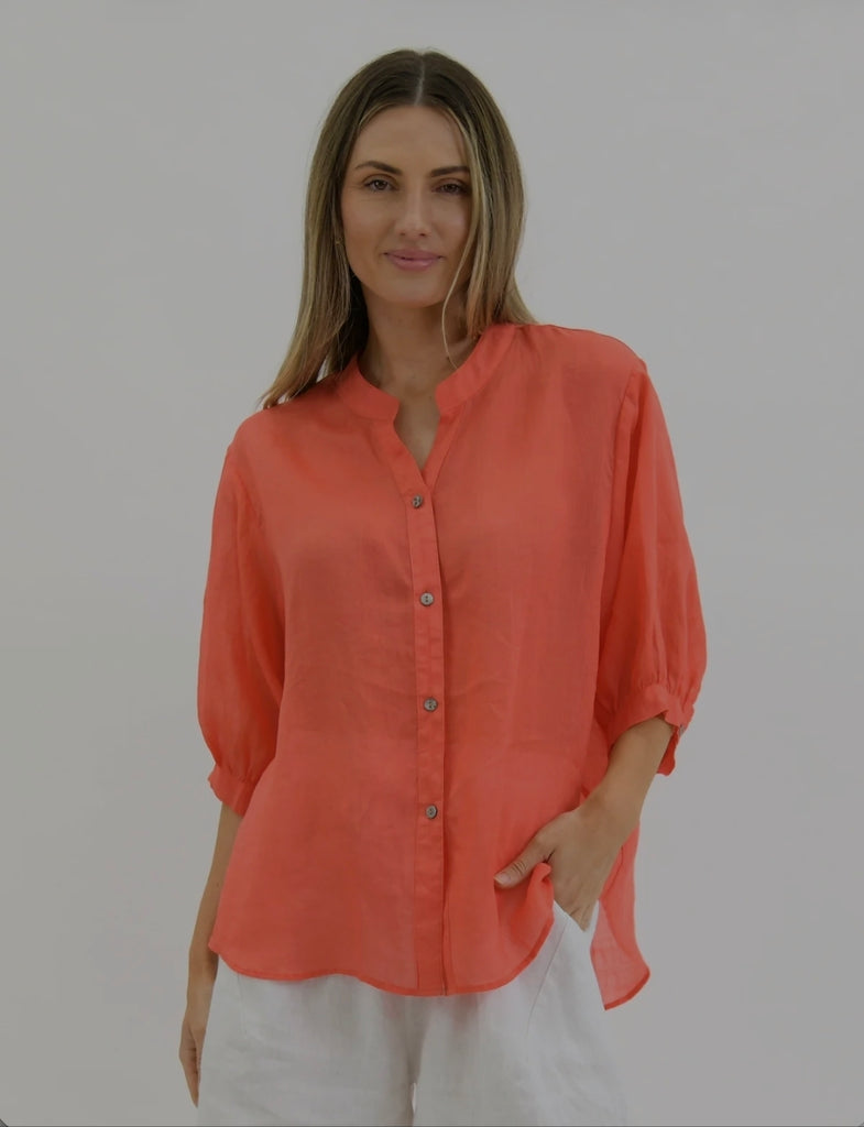 Aurora Blouse - Coral