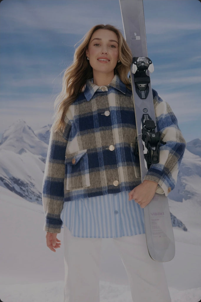 Fargo Cropped Jacket (Blue)