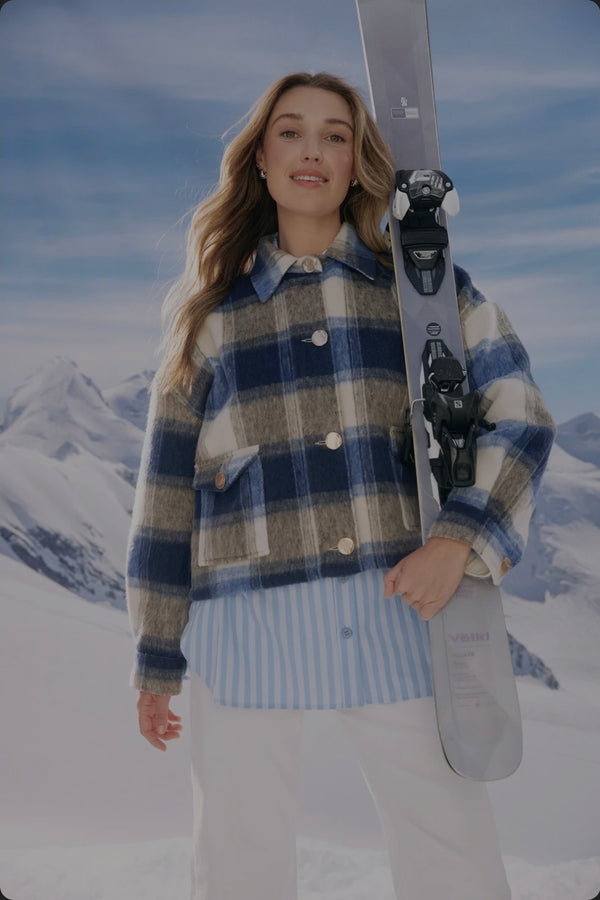 Fargo Cropped Jacket (Blue)