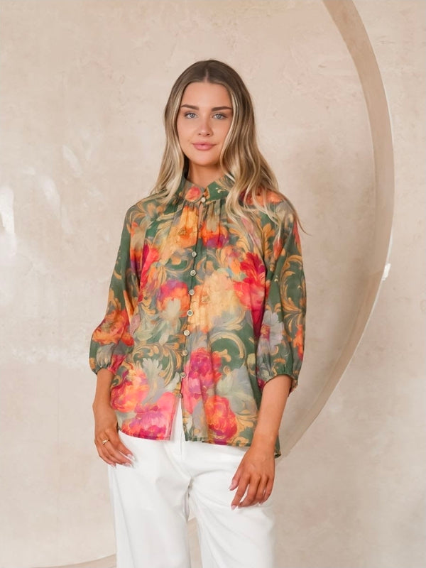 Harlow Top (Green Print)