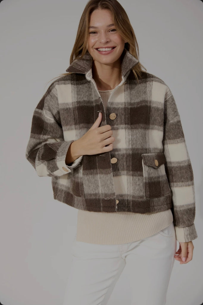 Fargo Cropped Jacket (Brown)