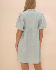 Isla  Dress - Green Stripe