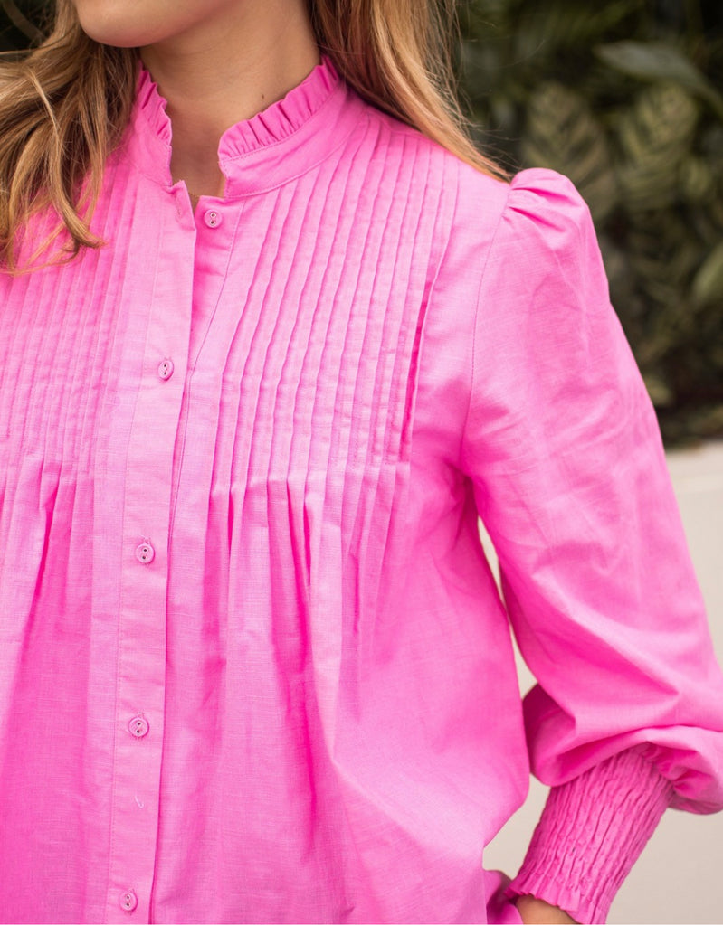 Linen Pinch Shirt - Pink